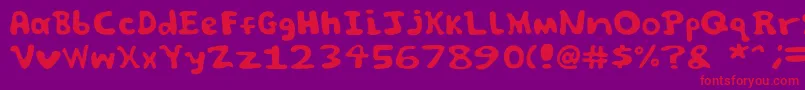 Fonte Spooky font by Jammycreamer com – fontes vermelhas em um fundo violeta