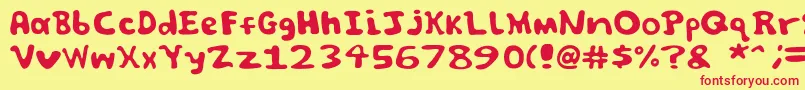 Spooky font by Jammycreamer com-fontti – punaiset fontit keltaisella taustalla