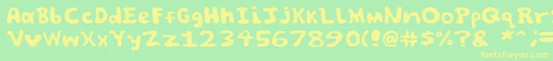 Spooky font by Jammycreamer com-Schriftart – Gelbe Schriften auf grünem Hintergrund