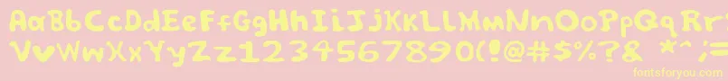 Шрифт Spooky font by Jammycreamer com – жёлтые шрифты на розовом фоне