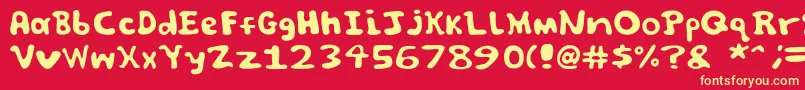 フォントSpooky font by Jammycreamer com – 黄色の文字、赤い背景