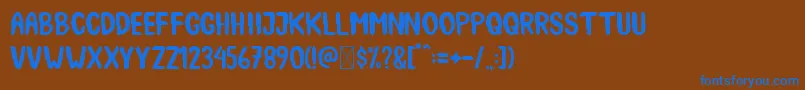 SpookyBooah Font – Blue Fonts on Brown Background