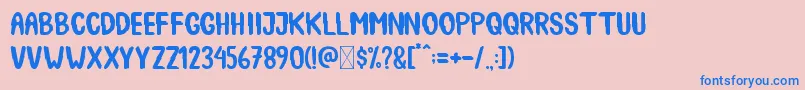 フォントSpookyBooah – ピンクの背景に青い文字