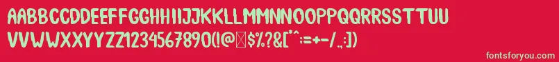 SpookyBooah Font – Green Fonts on Red Background