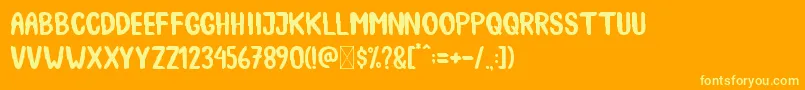SpookyBooah Font – Yellow Fonts on Orange Background