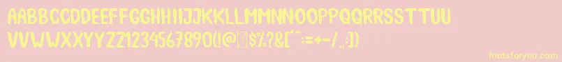 SpookyBooah Font – Yellow Fonts on Pink Background