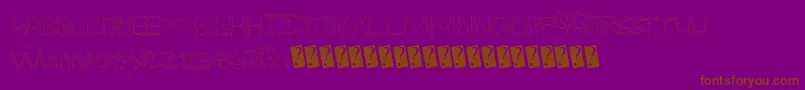 SpookyStencil-Schriftart – Braune Schriften auf violettem Hintergrund