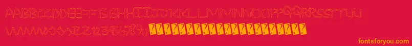 SpookyStencil Font – Orange Fonts on Red Background