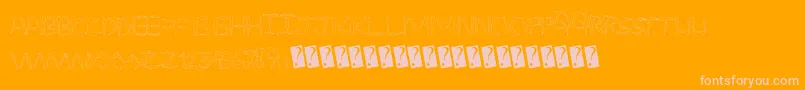 SpookyStencil-Schriftart – Rosa Schriften auf orangefarbenem Hintergrund