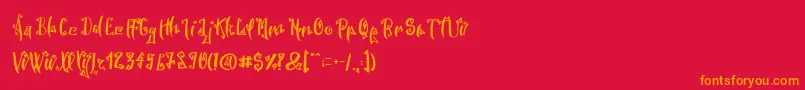 SpookyWookyRegular Font – Orange Fonts on Red Background