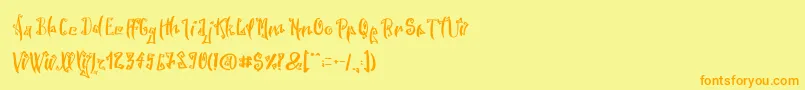 SpookyWookyRegular Font – Orange Fonts on Yellow Background