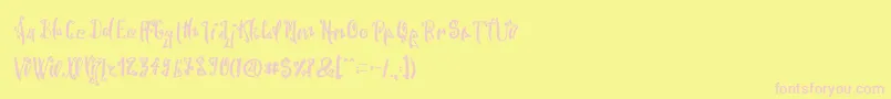 SpookyWookyRegular Font – Pink Fonts on Yellow Background