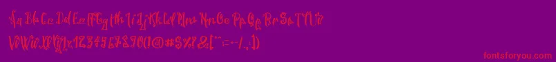 SpookyWookyRegular Font – Red Fonts on Purple Background