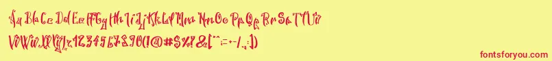 SpookyWookyRegular Font – Red Fonts on Yellow Background