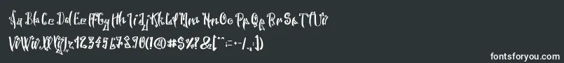 SpookyWookyRegular-fontti – valkoiset fontit mustalla taustalla