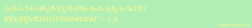 SpookyWookyRegular Font – Yellow Fonts on Green Background