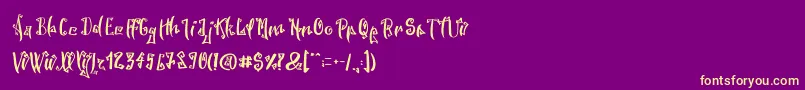 SpookyWookyRegular Font – Yellow Fonts on Purple Background