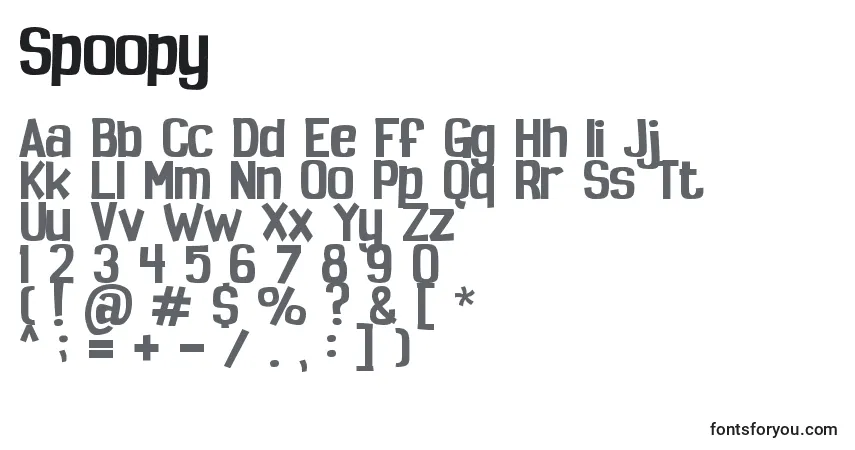 A fonte Spoopy – alfabeto, números, caracteres especiais