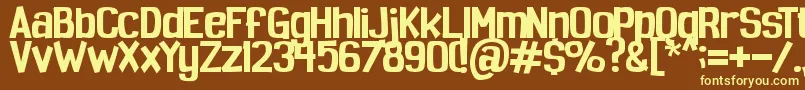 Spoopy-fontti – keltaiset fontit ruskealla taustalla