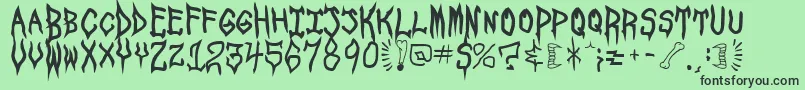 SPOOSU   Font – Black Fonts on Green Background
