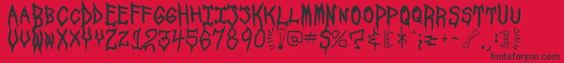 SPOOSU   Font – Black Fonts on Red Background