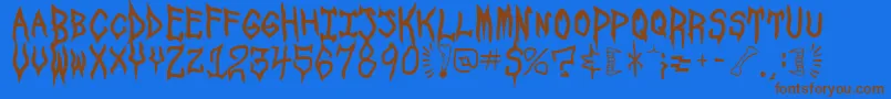 SPOOSU   Font – Brown Fonts on Blue Background