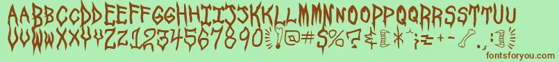 SPOOSU   Font – Brown Fonts on Green Background