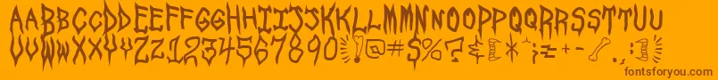 SPOOSU   Font – Brown Fonts on Orange Background