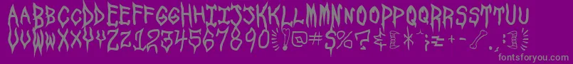 フォントSPOOSU   – 紫の背景に灰色の文字