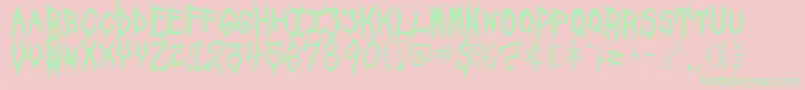 フォントSPOOSU   – ピンクの背景に緑の文字