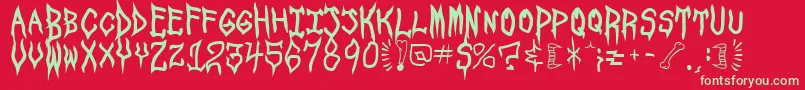 SPOOSU   Font – Green Fonts on Red Background