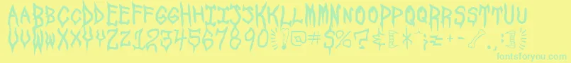 Подробнее о шрифте SPOOSU Шрифт SPOOSU – зелёные шрифты на жёлтом фоне
