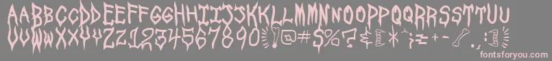 SPOOSU  -Schriftart – Rosa Schriften auf grauem Hintergrund