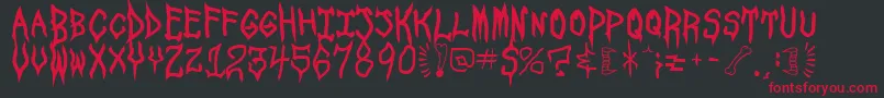 Шрифт SPOOSU   – красные шрифты на чёрном фоне