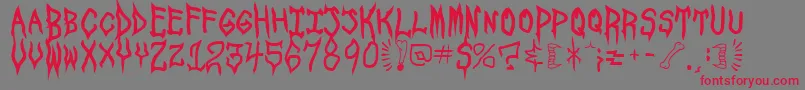 SPOOSU   Font – Red Fonts on Gray Background