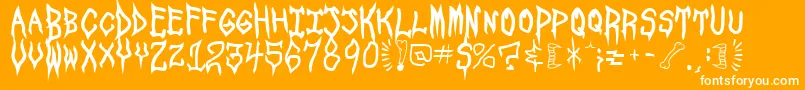 SPOOSU   Font – White Fonts on Orange Background