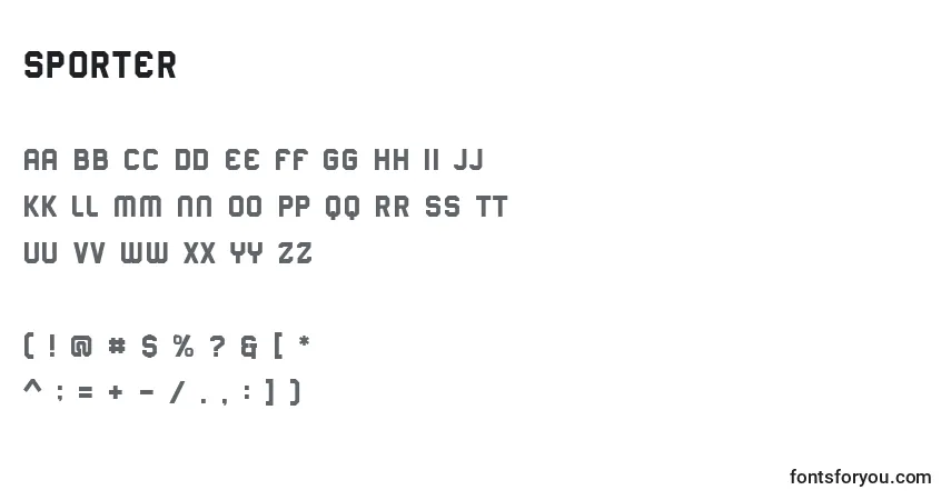 Шрифт Sporter – алфавит, цифры, специальные символы