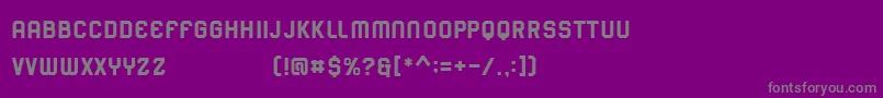 Sporter-fontti – harmaat kirjasimet violetilla taustalla