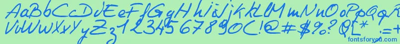 フォントPhiling – 青い文字は緑の背景です。