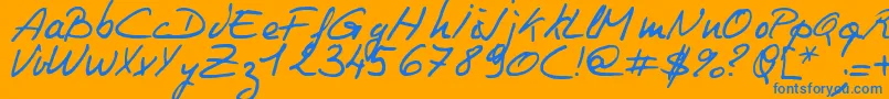 フォントPhiling – オレンジの背景に青い文字