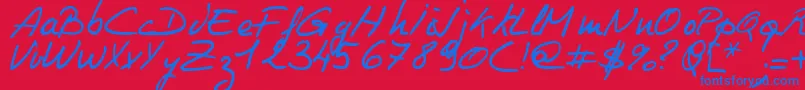 フォントPhiling – 赤い背景に青い文字