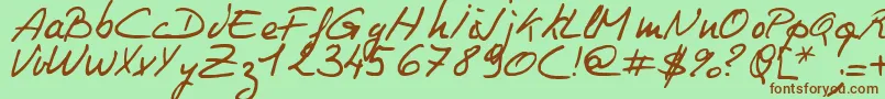 Шрифт Philing – коричневые шрифты на зелёном фоне