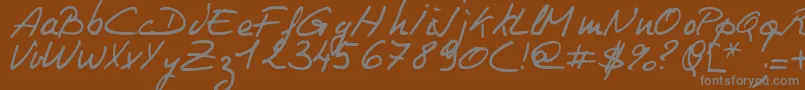 Philing-fontti – harmaat kirjasimet ruskealla taustalla