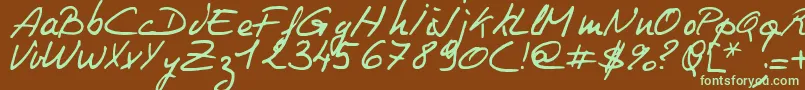Шрифт Philing – зелёные шрифты на коричневом фоне