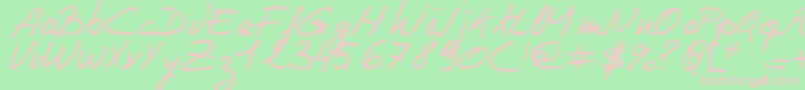 Philing Font – Pink Fonts on Green Background