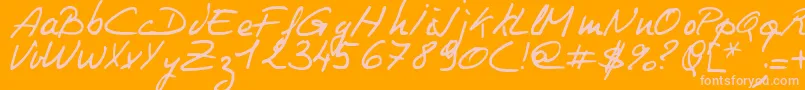 Philing-Schriftart – Rosa Schriften auf orangefarbenem Hintergrund