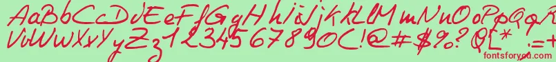 Philing Font – Red Fonts on Green Background