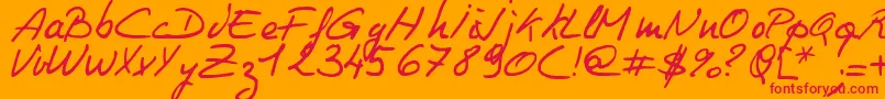 Philing-Schriftart – Rote Schriften auf orangefarbenem Hintergrund