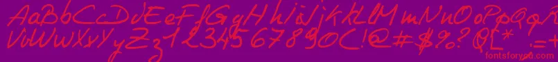 Philing Font – Red Fonts on Purple Background