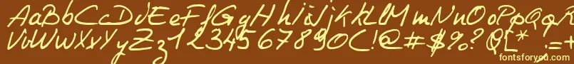 Philing Font – Yellow Fonts on Brown Background